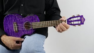 Lanikai QM-PUCEC Quilted Maple Purple Stain Concert A/E Ukulele | The Ukebug