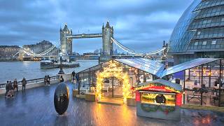 London Winter Walk ✨ Shad Thames, Tower Bridge, St Katharine Docks \u0026 Tower of London 🎄 4K HDR