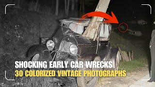 Car Wrecks of the Early 20th Century / HD Colorized Photographs