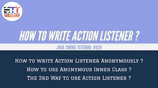 How to write Action Listener Anonymously ? | Inner Class | Java Swing Tutorial #029