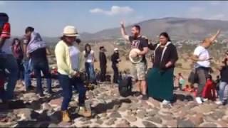 Preaching on top of the Teotihuacan pyramid outside of Mexico City