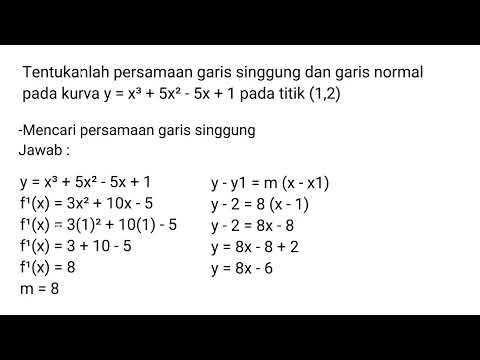 Persamaan Garis Singgung Dan Garis Normal. Tugas Matematika Wajib Dari ...