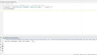 Python user input and split a list