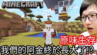 【Kim阿金】原味生存#7 我們的阿金終於長大了!?《Minecraft》