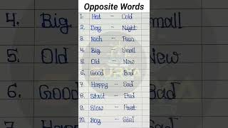 10 Opposite Words In English || Opposite words || Opposite word || Vilom Shabd Angreji #oppositeword