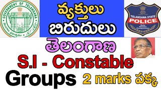 తెలంగాణ ప్రముఖులు వారి యొక్క బిరుదులు || most important exampoint of bits...