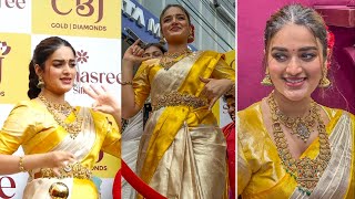 Actress Nidhi Agarwal At CBJ Golden Diamonds Opening Chanda Nagar || Nidhi Agarwal Teenmaar Dance