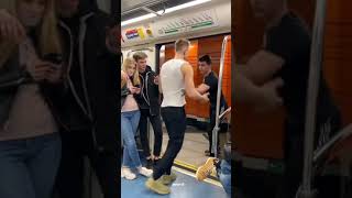 American bodybuilding subway prank video funny reaction tiktok meme #short