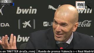 Rueda de prensa de ZIDANE post Valencia 1-1 Real Madrid (15/12/2019)