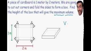 Optimization - Maximum volume of box