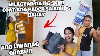 NILAGYAN NA NG SKIM COAT ANG PADER SA AMING BAHAY