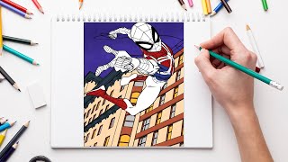 Spiderman Swinging Coloring Pages | Elektronomia - Sky High pt.II [NCS Release