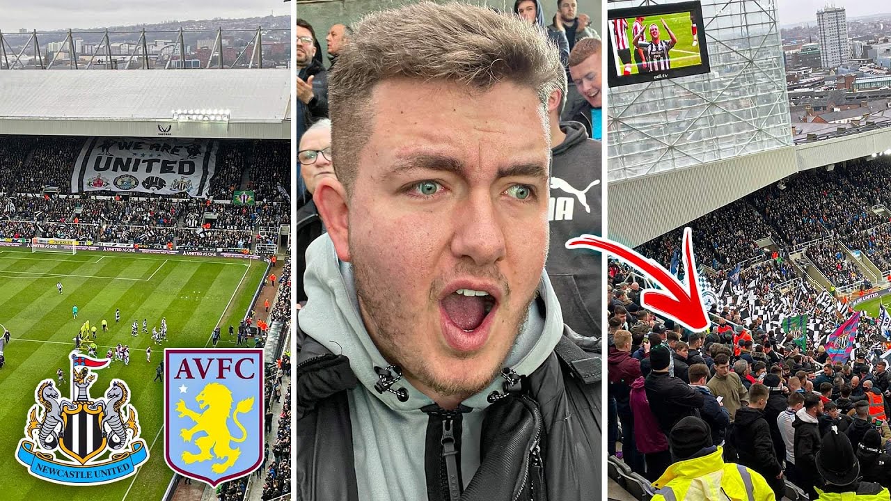 NEWCASTLE UNITED VS ASTON VILLA | 1-0 | VAR SCENES, FANS KICK OFF ...