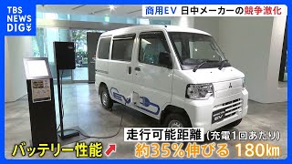 【商用車EV】日中メーカーで競争激化　中国製は低価格を武器に日本市場へ攻勢…三菱自は軽EVの大幅改良を発表　1回の充電で180キロ走行可能｜TBS NEWS DIG