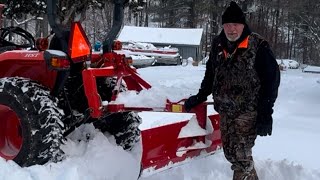 How I Remove Snow On Our Gravel Driveway With Our Kubota Tractor #tractor #snow #storm #blizzard