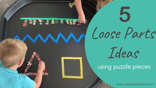 PLAY INSPIRATION | 5 Ideas Using Puzzle Pieces as Loose Parts : Recycling Loose Parts