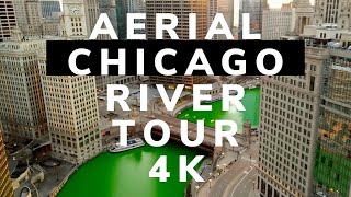 Green Chicago River 4K Drone Footage | Relax With Celtic Music and an Aerial River Tour