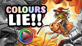 Colours are LYING to us! [colour theory tips & TRICKS]