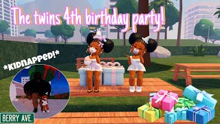 🎈MY TWINS 4TH BIRTHDAY PARTY! *KIDNAPED* |Berry Ave Roleplay #roblox #roleplay #berryave