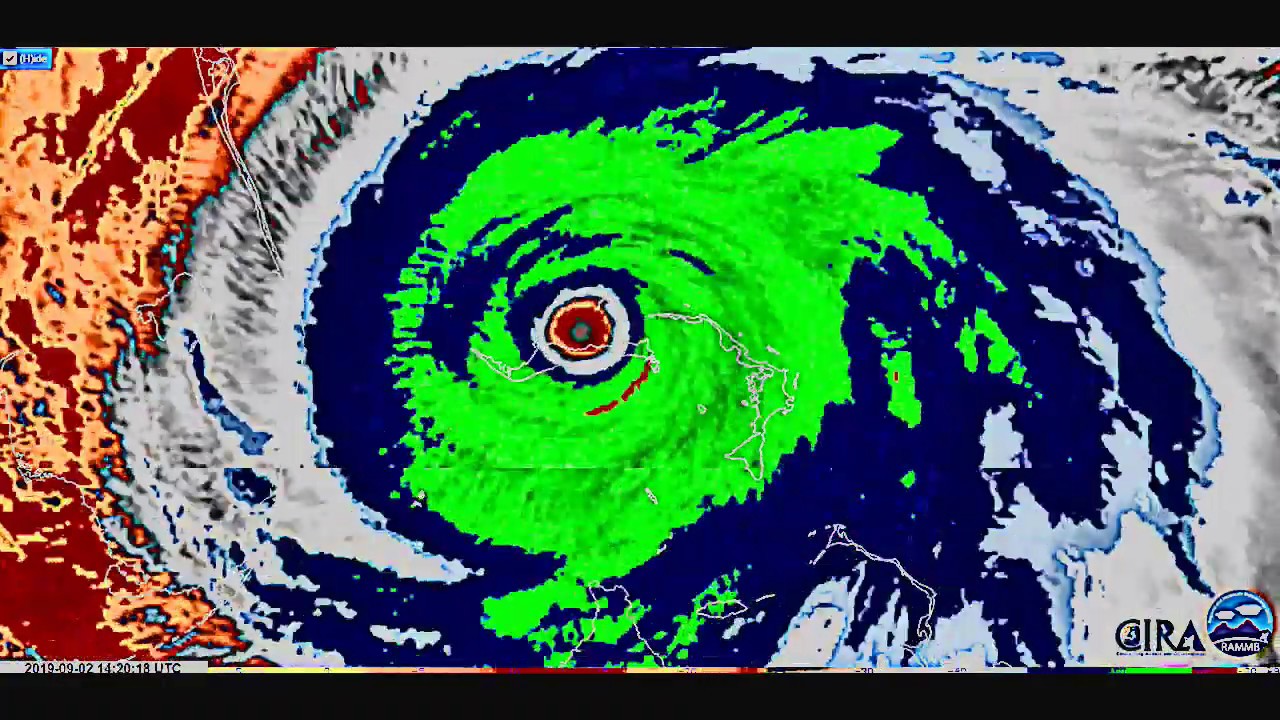 Hurricane Dorian Satellite Loop With Special Effects - YouTube