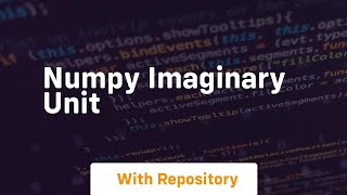 numpy imaginary unit
