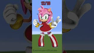 Minecraft: Rate Pixel Amy Rose from 1 to 10 😜 #shorts