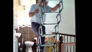 Come Installare una scala retrattile.  How to Install a retractable ladder