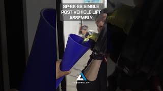 SP 6K SS Single Post Lift Assembly #vehiclestorage #singlepostlift #supercars #carlift #carstorage