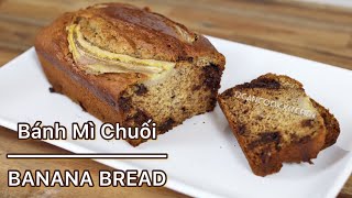 Easy Moist Chocolate Chip Banana Bread Recipe | No Electric a mixer Needed