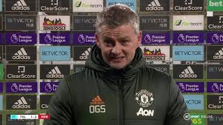 "Pogba is fit and playing very well" Solskjaer reacts to Fulham 1-2 Man Utd
