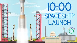 10 Minute Rocket Launch Countdown! 🏗️ Full Rocket Build & Launch Visual Timer