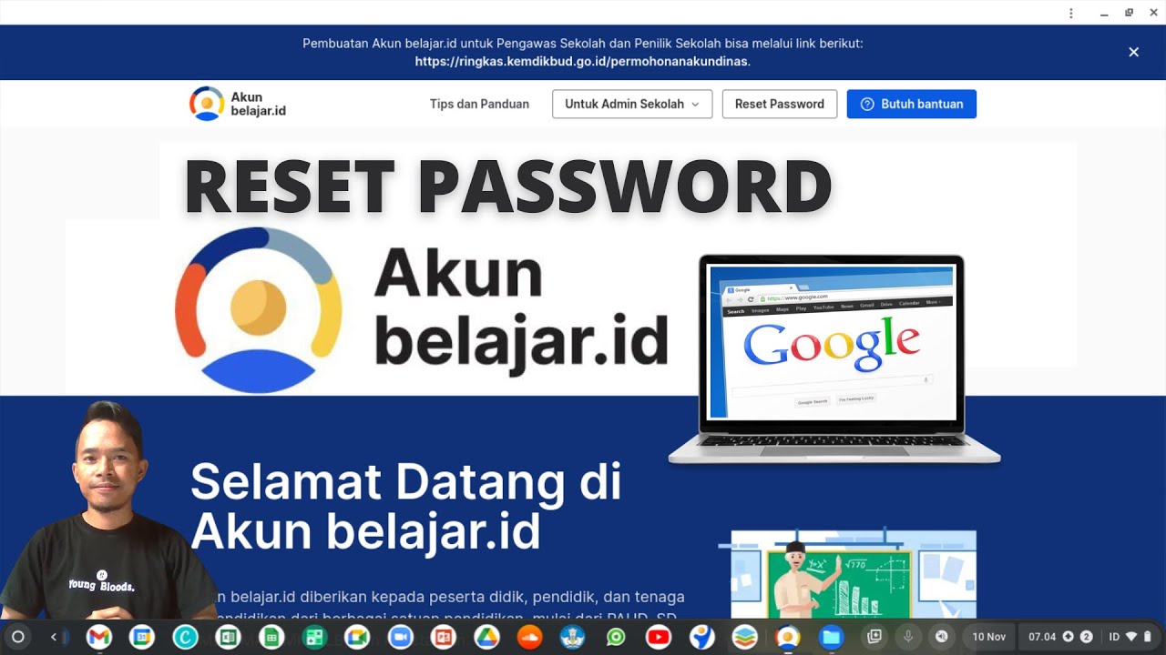 Cara Mudah Reset Password Akun Belajar.id Terbaru Di Chromebook - YouTube