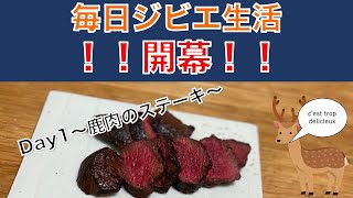 毎日ジビエ生活開幕！：鹿肉ステーキは肉汁滴りジューシーで野生的な旨さ！｜Gibier Everyday〜Juicy Venison Steak〜