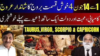Top 4 Lucky Zodiac Signs |1 to14 June 2026| Taurus, Virgo, Scorpio & Capricorn Special Predictions