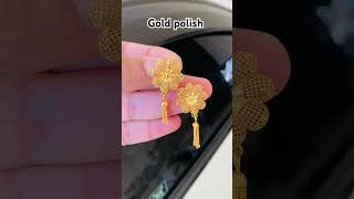 Gold polish earring order only whatsapp 03057502100 #youtubeshorts #gold #goldjewellery #earrings