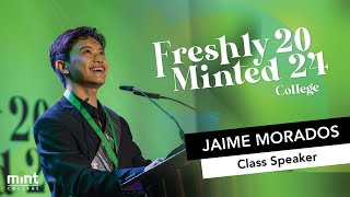 Freshly Minted 2024: College | Jaime Morados receives the BNE Leadership Award and delivers speech