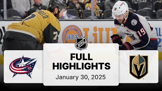 NHL Highlights | Blue Jackets vs. Golden Knights | January 30, 2025