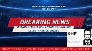 Brandaktuelle Entscheidung des BFG (14.1.2025) zur Selbstanzeige!