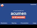 ACUMEN - Meaning and Pronunciation