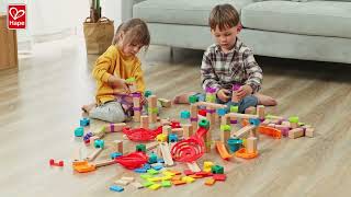 #Kidrise #STEM #Hape #E1100 雙螺旋競速軌道滾珠遊戲Hape Tricks N Twists Marble Track