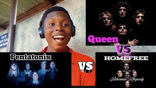 Queen - Bohemian Rhasody vs Pentatonix vs Homefree(Reaction/Comparison) Jerry reacts