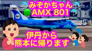 🟢大阪空港(伊丹）空港 🟢🐬みぞかちゃん🐬AMX 801🐬  熊本に帰ります。🟢天草エアライン！🟢熊本