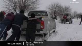 Heavy snowfalls across Romania