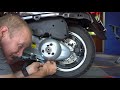 vespa gtv 300 part one orf two belt roller and pulley assembly change and maintenance.