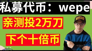 pepu爆赚4万U！错过pepu，还要错过wepe吗？最新私募币wepe开启预售，亲测2万刀