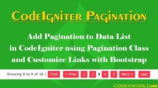 Integrate Pagination in CodeIgniter