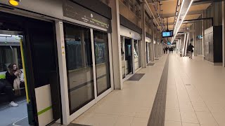 🌃 REM ride at night from Central Station to Île-des-Sœurs station in Montreal, Canada