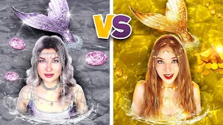 Gold vs Silver Mermaid! Who Will Date a School Crush