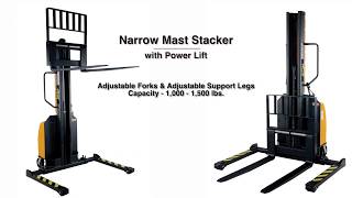 Vestil Narrow Mast Stacker with Power Lift