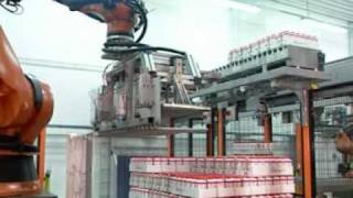 Palletizing of dairy products - KUKA Robot KR 180 PA